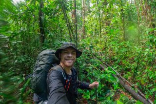 Loïc Cappellin tout sourire lors de son expédition tropicale en Amazonie l'an dernier.