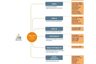 Organigramme du groupe tel que présenté sur leur site internet.