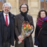 Alors que le syndic Pierre Dessemontet (à gauche) va quitter la Municipalité d'Yverdon, Julien Wicki et Brenda Tuosto souhaitent, eux, se représenter (archives). KEYSTONE/VALENTIN FLAURAUD