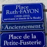 L'ancienne Place de la Petite-Fusterie a été renommée Place Ruth Fayon, en hommage à l'engagement de cette rescapée de la Shoah. KEYSTONE/SALVATORE DI NOLFI
