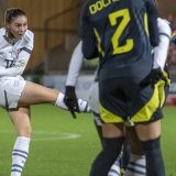 Smilla Vallotto inscrit le 4-2. KEYSTONE/ANDREAS BECKER