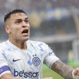 La joie de Lautaro Martinez après la victoire de l'Inter face au Hellas Vérone KEYSTONE/EPA/EMANUELE PENNACCHIO