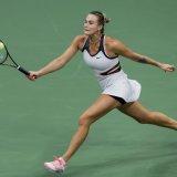 Aryna Sabalenka a bien commencé son Masters à Ryad KEYSTONE/EPA/BRIAN HIRSCHFELD