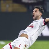 Leonardo Bertone vient de frapper pour offrir à ses couleurs une sixième victoire de rang. KEYSTONE/MARTIAL TREZZINI