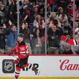 Timo Meier buteur face aux Islanders KEYSTONE/AP/Yuki Iwamura