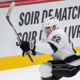 Kevin Fiala a inscrit son 8e but de la saison mardi à Montréal KEYSTONE/AP/Christinne Muschi