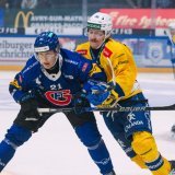 Borgström (à gauche) et Gottéron ont fait tomber le leader Davos vendredi KEYSTONE/© Adrien Perritaz