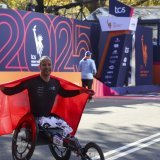 Marcel Hug (ici à New York) a triomphé pour la 12e fois dans le marathon d'Oita lundi KEYSTONE/EPA/SARAH YENESEL