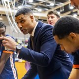 Chad Timberlake et ses jeunes joueurs ont réussi un bel exploit face à Fribourg Olympic (archives). KEYSTONE/SALVATORE DI NOLFI