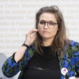 Noémie Roten, présidente du comité d'initiative service citoyen, le 16 octobre 2025 à Berne.
