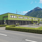 Image de synthèse de la future halle industrielle à Martigny.