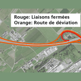 A21 Martigny : Fermeture partielle de l’échangeur du Grand-St-Bernard en raison de travaux de remplace-ment des joints de chaussée.