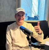 Théo Gmür de passage dans nos studios.