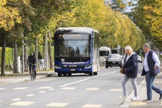 Le tl ont étendu les horaires de leur ligne 1 (photo d'illustration). KEYSTONE/CYRIL ZINGARO