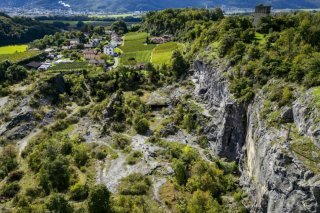 Le site de l'ancienne carrière des Fontenailles à St-Triphon est particulièrement apprécié par les grimpeurs. Keystone/JEAN-CHRISTOPHE BOTT