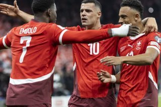 Les trois premiers buteurs suisses: Embolo, Xhaka et Ndoye KEYSTONE/EPA/SALVATORE DI NOLFI