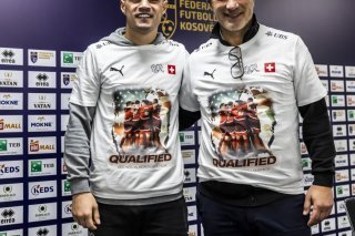 Granit Xhaka et Murat Yakin sauront le 5 décembre contre qui ils joueront lors de la Coupe du monde 2026 KEYSTONE/SALVATORE DI NOLFI