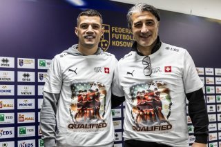 Granit Xhaka et Murat Yakin paraissent plus unis que jamais KEYSTONE/SALVATORE DI NOLFI