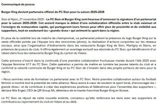 Communiqué de presse diffusé ce vendredi