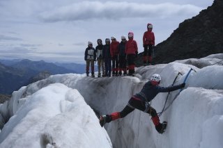 Les participantes ont pu découvrir les techniques sur glace en haute montagne