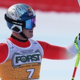 Franjo von Allmen a pris sa revanche à Val Gardena en devançant Marco Odermatt lors de la 2e descente KEYSTONE/AP/Alessandro Trovati