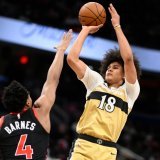 Kyshawn George (18) a inscrit 23 points face à Toronto vendredi KEYSTONE/AP/Nick Wass