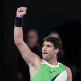 Carlos Alcaraz est devenu dimanche le plus jeune joueur à remporter les quatre Majeurs KEYSTONE/AP/Asanka Brendon Ratnayake