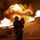 La Russie bombarde quotidiennement les villes ukrainiennes, dont la capitale Kiev (archives). KEYSTONE/EPA/STATE EMERGENCY SERVICE HANDOUT HANDOUT