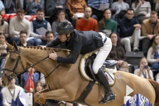 Steve Guerdat et lashin Sitte ont remporté l'épreuve de Coupe du monde à Leipzig KEYSTONE/GEORGIOS KEFALAS
