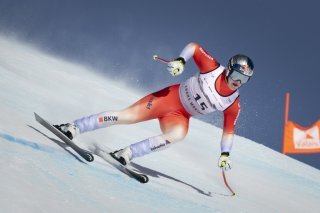 Franjo Von Allmen en démonstration à Crans-Montana.