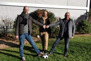 Benoît Bender, président du MS (à g.), Damien Claivaz et son assistant Nicolas Fiora