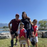 Mick Nançoz avec sa famille au Bouveret