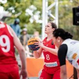Sarah Kershaw avec l'équipe de Suisse de 3x3