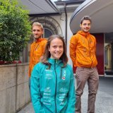 Bastien Quinodoz (à g.), Lynn Pollinger et Luc Métrailler