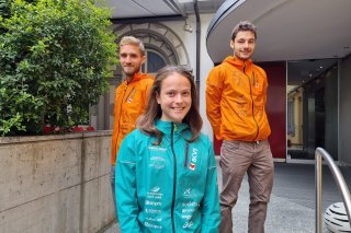 Bastien Quinodoz (à g.), Lynn Pollinger et Luc Métrailler