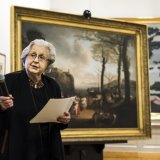 Alice Pauli, galeriste, collectionneuse et mécène lausannoise, ici lors d'une conférence de presse sur des dons importants au Musée cantonal des Beaux-Arts en 2017 (archives).