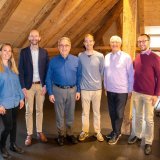 De gauche à droite: Anne Brasey, Christian Schülé (Vice-Président de l’ASVF), Gaëtan Tornay (Président de l’ASVF), Massimo Tedeschi (Président de l’AEVF), Jean-François Tosetti, Jacques Chevin