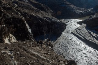 Le lac de Vogorno est déjà presque entièrement vidé.