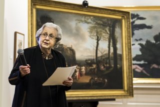 Alice Pauli, galeriste, collectionneuse et mécène lausannoise, ici lors d'une conférence de presse sur des dons importants au Musée cantonal des Beaux-Arts en 2017 (archives).