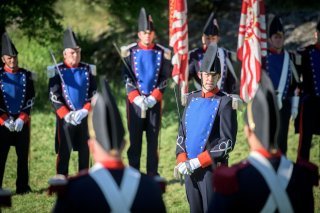 La garde d'honneur de la Police cantonale valaisanne