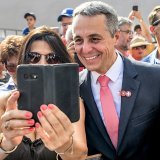 A Lausanne, la population n'a pas boudé son plaisir de rencontrer le président de la Confédération Ignazio Cassis lors de la Fête nationale.