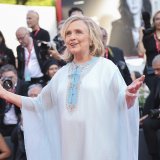 L'ex-secrétaire d'Etat américaine Hillary Clinton a également fait le déplacement de Venise.