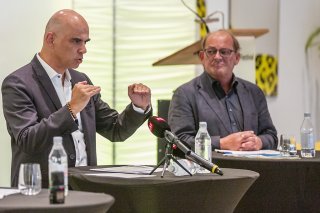 Le conseiller fédéral Alain Berset avait rendez-vous avec la presse au Festival du film de Locarno jeudi matin.