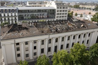 L'église de Sacré-Coeur à Plainpalais avait été ravagée par un incendie en été 2018. Le chantier de reconstruction est toujours en cours (archives).