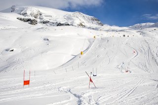 Une vue de la nouvelle piste Coupe du monde Zermatt/Cervinia.