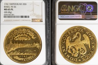 La pièce reproduit une vue de la ville de Bâle et, sur l'autre face, un basilic, une bête mythologique symbole de pouvoir.