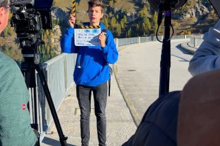 Le tournage du film "la conquête de l'eau" au Rawyl.