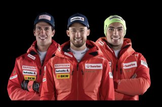 Ramon Zenhäusern, Luca Aerni et Daniel Yule