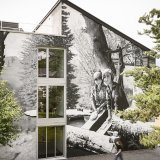 Une des fresques de l'Open Air Museum à Fully.