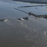 Des centaines de kilomètres carrés ont été inondés en aval du barrage de Kakhovka, forçant à l'évacuation de milliers d'habitants (archives).
